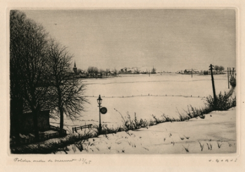 Originele gesigneerde ets van de Belgische etser Jaak Gorus