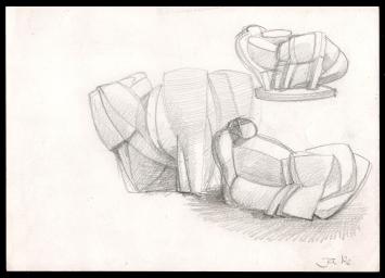 Tekening van de Belgische kunstenaar Jan Alfons Keustermans