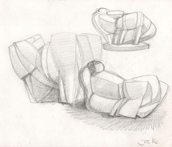 Jan Alfons Keustermans met een tekening