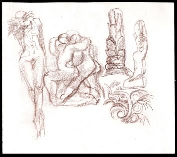 Jan Alfons Keustermans met een schetsblad