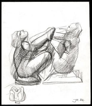 Houtskooltekeningen van de Belgische kunstenaar Jan Alfons Keustermans