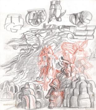 Gesigneerde schetsen van Belgische kunstenaar Jan Alfons (Ja ke) Keustermans