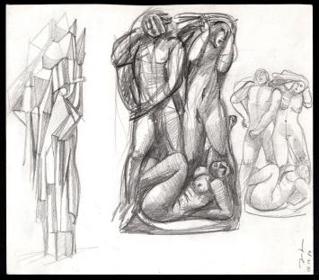 Houtskooltekeningen van de Belgische kunstenaar Jan Alfons Keustermans