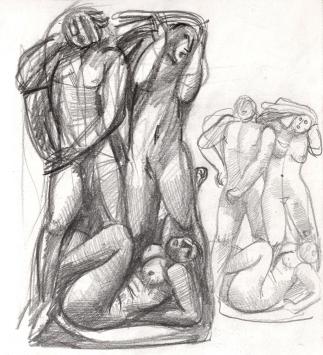 Gesigneerde schetsen van Belgische kunstenaar Jan Alfons (Ja ke) Keustermans