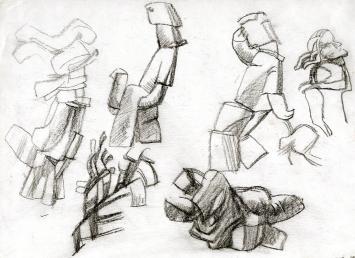 Gesigneerde schetsen van Belgische kunstenaar Jan Alfons (Ja ke) Keustermans