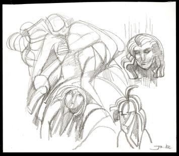 Tekeningen van de Belgische kunstenaar Jan Alfons Keustermans