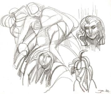 Schetsen van Belgische kunstenaar Jan Alfons (Ja ke) Keustermans