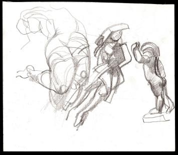 Jan Alfons Keustermans met een schetsblad