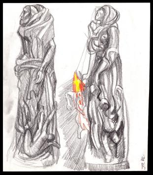 Houtskooltekeningen van de Belgische kunstenaar Jan Alfons Keustermans