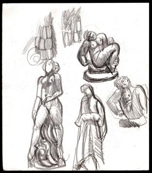 Jan Alfons Keustermans met een schetsblad