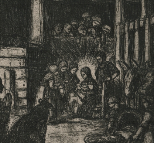 J. Smits met een ets, Aanbidding der koningen