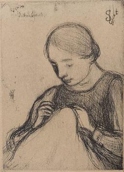 Gesigneerde ets van de Belgische kunstenaar Jacob Smits