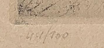 Jakob Smits met een ets op papier