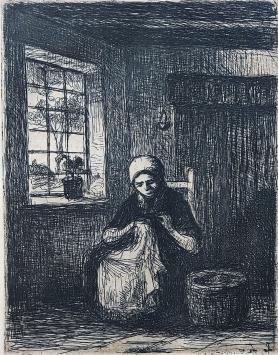 Gesigneerde ets van de Belgische kunstenaar Jacob Smits