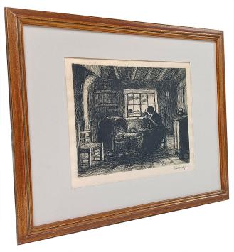Vrouw bij wieg II – Eau-forte, signée à l’encre – Jakob Smits