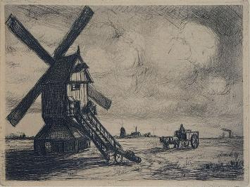 Gesigneerde ets van de Belgische kunstenaar Jacob Smits
