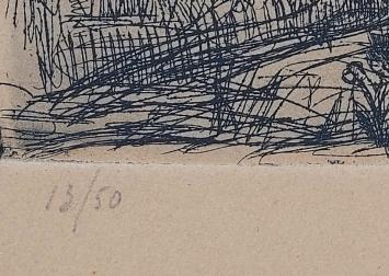 Jakob Smits met een ets, met als titel, \