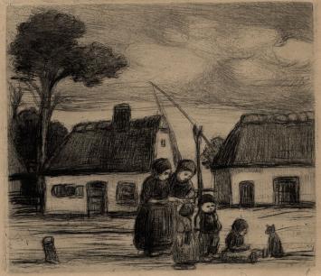 Kleine ets van de Belgische kunstenaar Jacob Smits