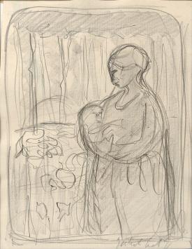 Vrouw met kind van de Belgische kunstenaar Jakob Smits