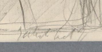 Potloodtekening, vrouw met kind