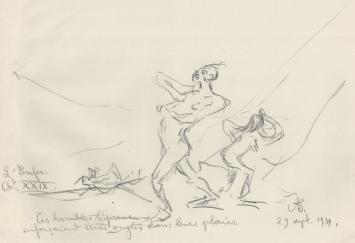 Schets van de kunstenaar Armand Jamar