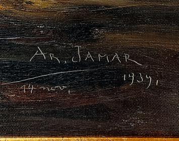 Le Purgatoire, Chtr XXIII Voilà qu'une ombre... 1939 – painting by Armand Jamar