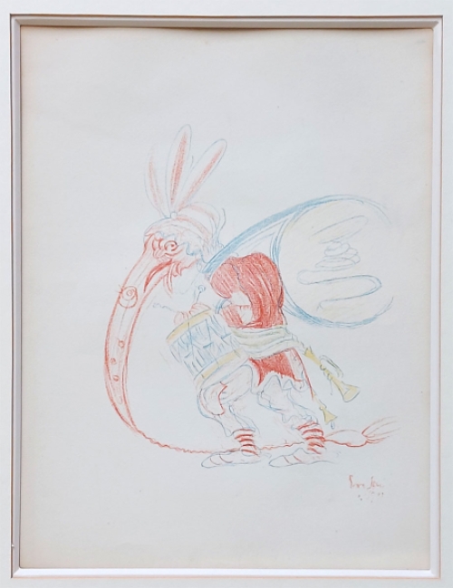 Litho van James Ensor uit 1929, 8. Le pituiton au long nez