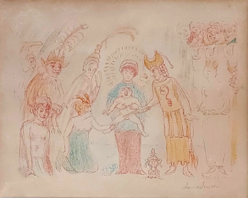 Gekleurde Litho van James Ensor uit Scènes de la vie du Christ