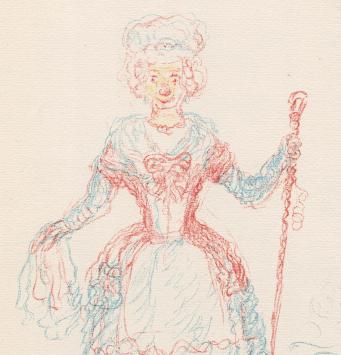 Litho uit 1929 van James Ensor uit, La Gamme d'Amour