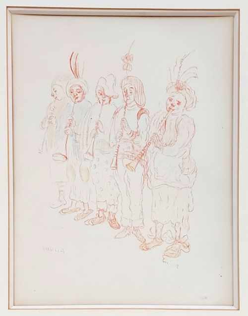 Litho van James Ensor uit 1929,  16. Musiciens