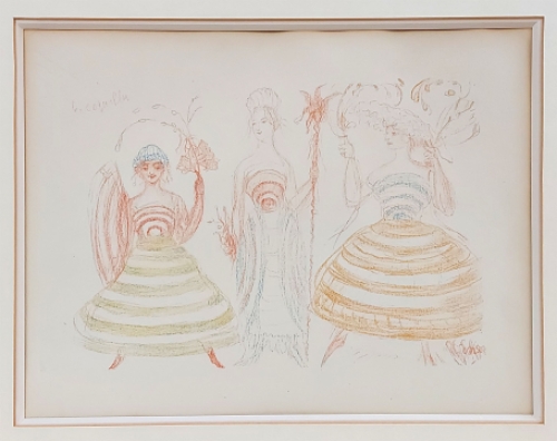 Litho van James Ensor uit 1929, Les coquilles