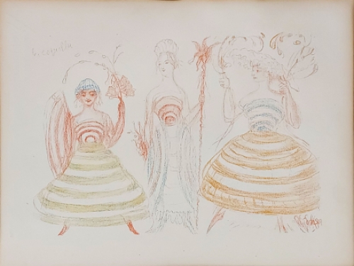 Litho uit 1929 van James Ensor uit \