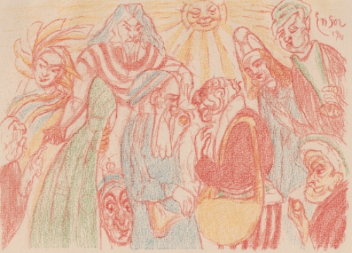 Litho uit 1921 van James Ensor uit Scènes de la vie du Christ