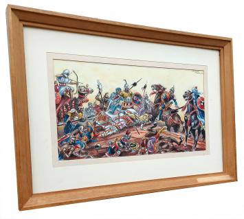 Gouache, Victoire d'Alp Aslan  voor een Liebig chromo
