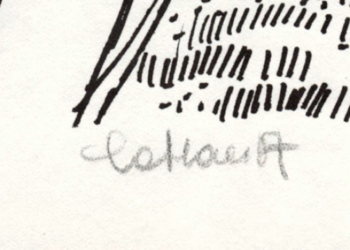 Jan Cobbaert met een eenvoudige lithografie