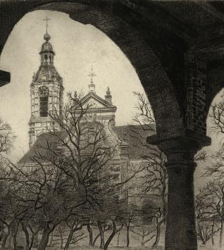 Etsen van de abdij van Averbode