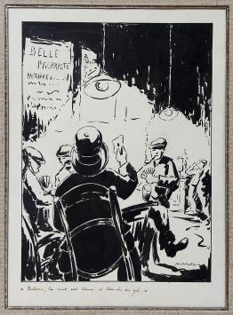 Inkttekening van kunstenaar Jan De Landtsheer