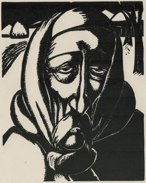 Linocut van de Belgische kunstenaar Jan Frans Cantré uit Gent