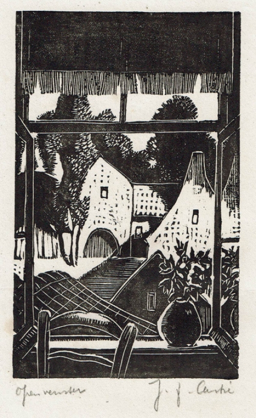 Houtsnede van de Belgische houtsnijder Jan Frans Cantré kopen