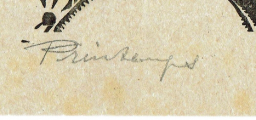 Woodcut van de Belgische kunstenaar Jan Frans Cantré uit Gent