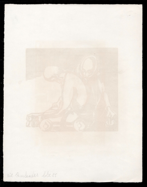 Woodcut van de Belgische kunstenaar Jan Frans Cantré uit Gent