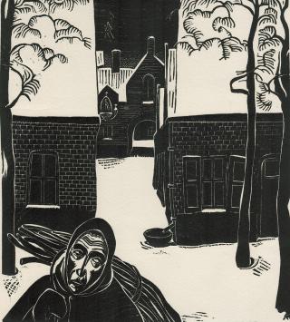 Genummerde woodcut van Cantré kopen