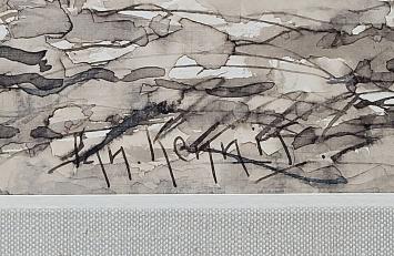 De Mechelse kunstenaar Ignace Kennis met een aquarel van een poortje