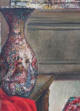 De Mechelse kunstenaar Ignace Kennis met een zicht van een interieur