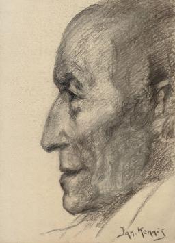Ignace Kennis met een portrettekening