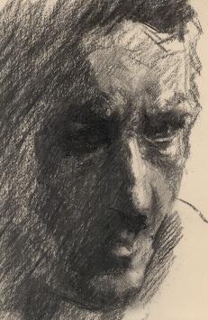 De Mechelse kunstenaar Ignace Kennis met een gesigneerde tekening