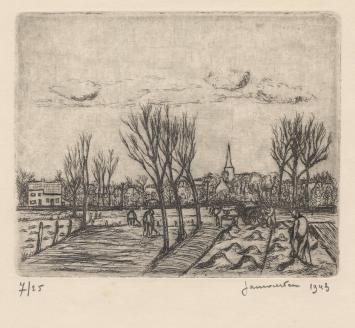 Ets uit 1943 van de Kempische kunstenaar Jan Vaerten