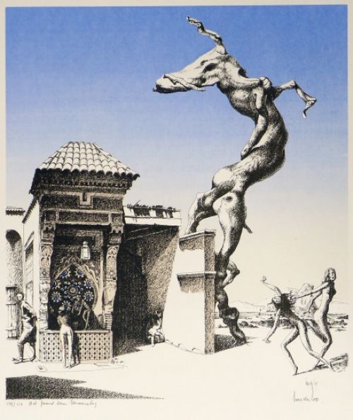 Litho van Jan van der loo Het paard van Vasarely