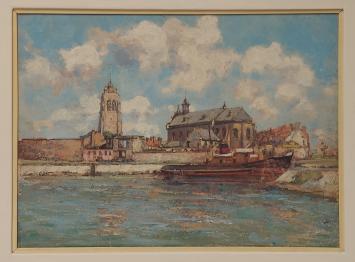 Schilderij van Jan Van Looy met een boot