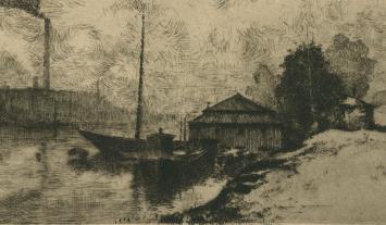 Ets van de Brusselse kunstenaar Jan Van Looy